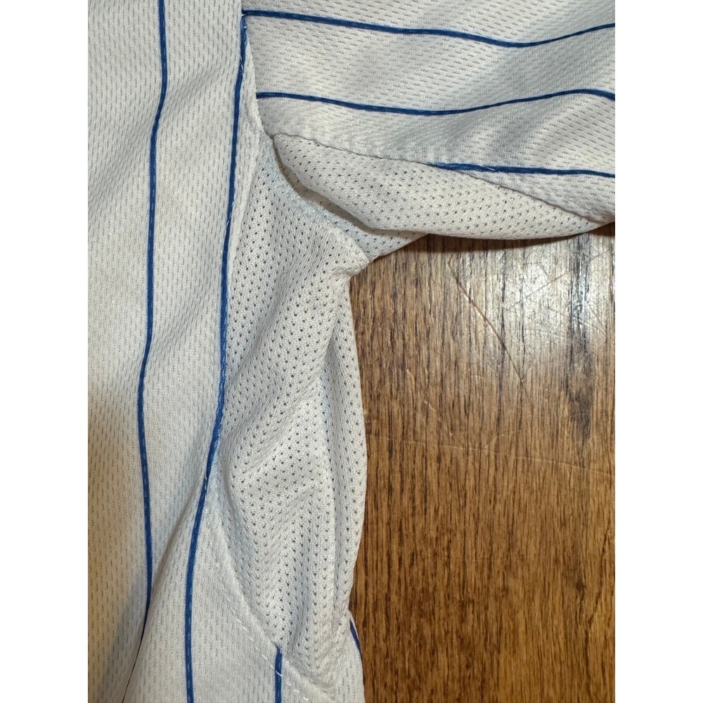 Majestic Chicago Cubs Anthony Rizzo 44 Authentic Jersey White Pinstripe Size 44 - Picture 8 of 10